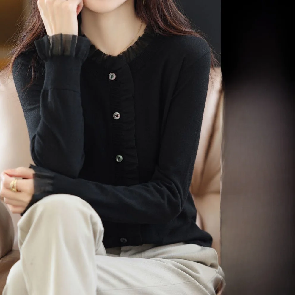 سترة محبوكة مقاس كبير تي شيرت عصري للنساء طبقة أساسية مريحة 200 Pou Faionable Commute Sle طويل Sv...