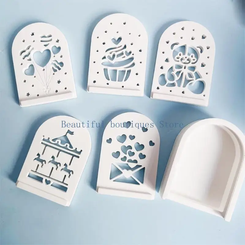 

U4LF Silicone Storage Box Mold Storage Container Moulds Jewelry Storage Case Molds Hollow Bear Theme Suitable for Crafting