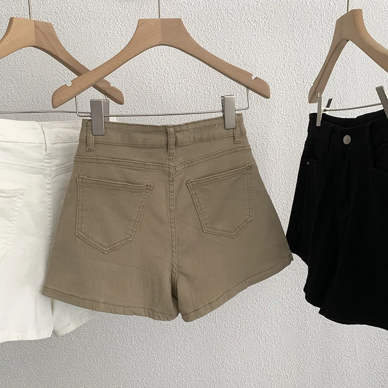 Women's Denim Shorts High Waist A-Line Wide Leg Pants Summer 2026 Fashionable Versatile Korean Style Slimming Three-Quarter L...