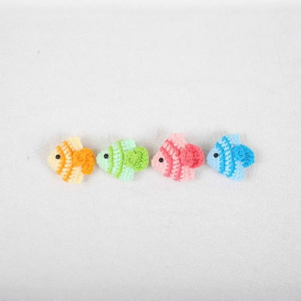 Multicolor Crochet Keyrings Tropical Fish Animal Mini Fish Keychains Cute Handmaking Knitted Fish Pendant Bag Charm