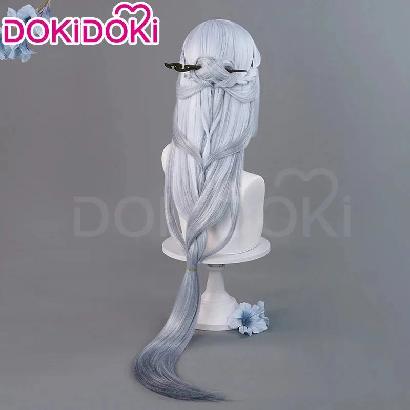 재고 있음 Frostflower Dew Shenhe 가발 게임 코스프레 가발 DokiDoki Shen He Cosplay Rite New Skin 가발 모자