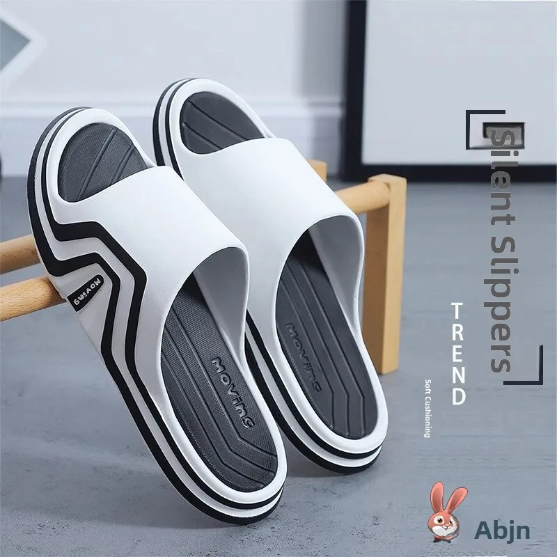 Men's Summer Indoor Home Anti-slip Sports Outdoor Wear Thick Bottom Home Use Silent Slippers EVA Help Surface PVC Shoe Bottom