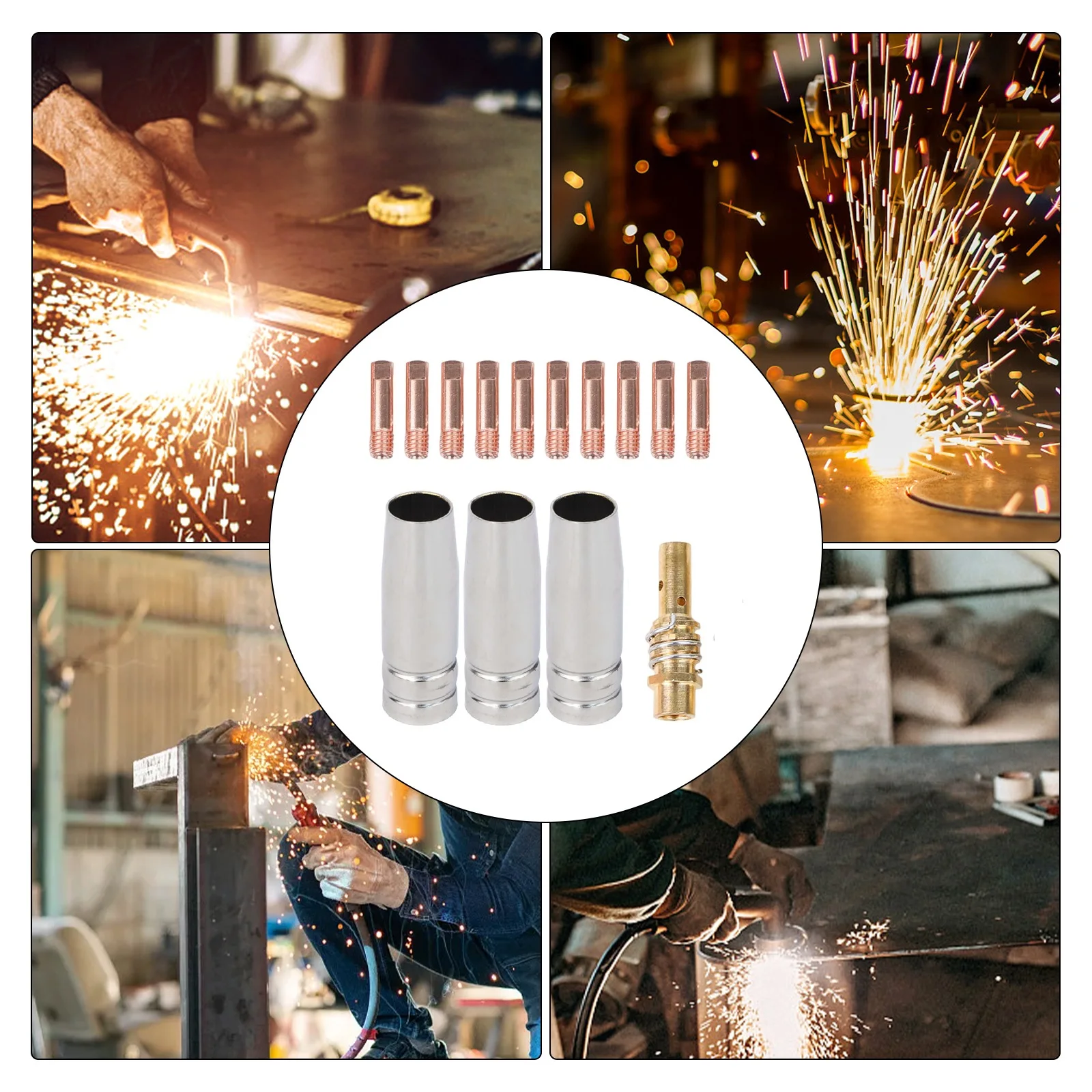 

14PCS For MIG Welding Kit with 10 Tips 0 030 inch 3 Gas Nozzles and 1 Diffuser for Enhanced Welding Applications