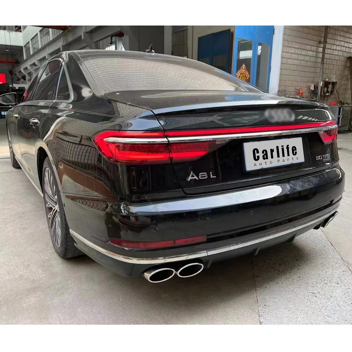 S8 diffuser with tailpipe for Audi A8 D5 2020 2021 2022 refit to Audi S8 high quality rear diffuser 2020-2022