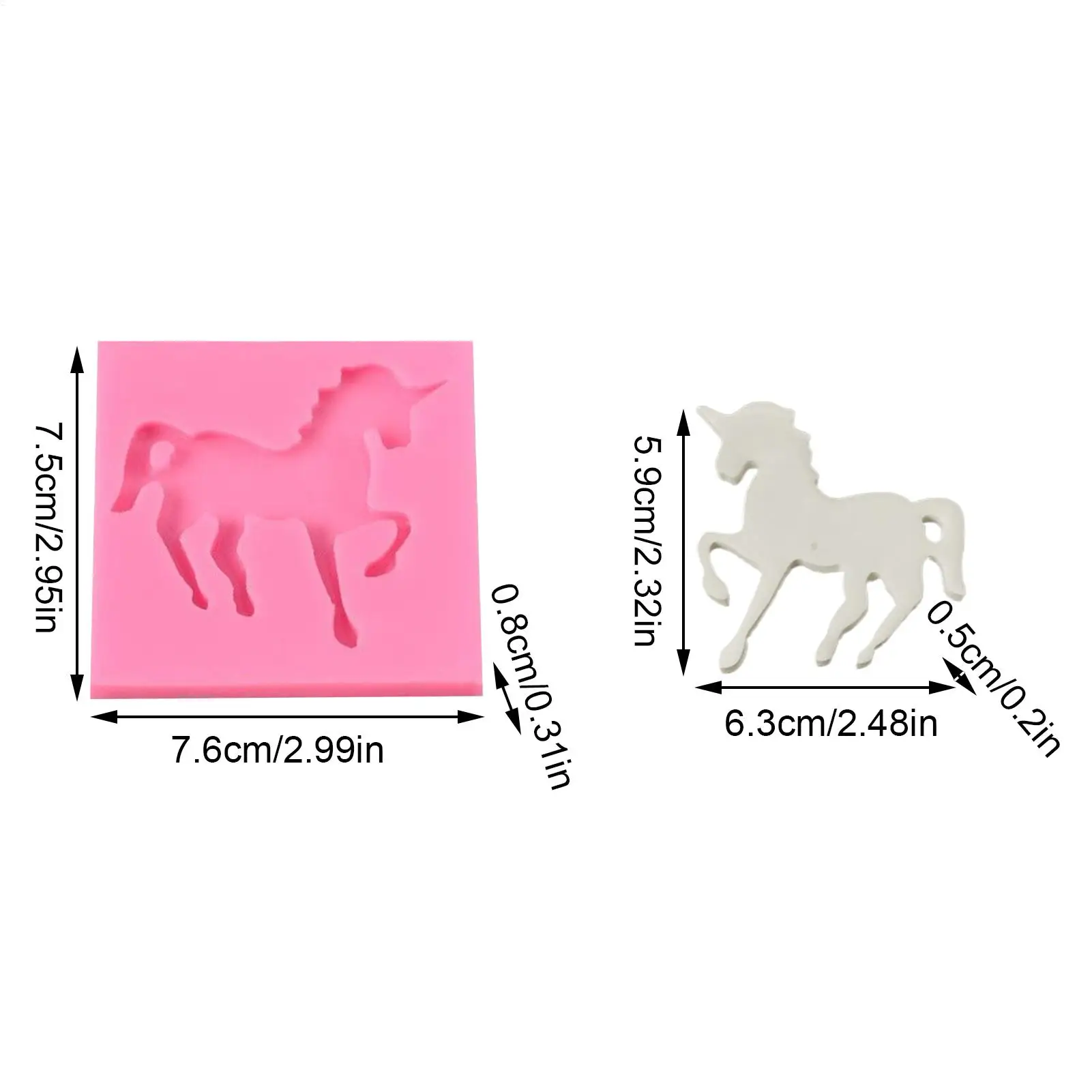 قوالب السيليكون للخبز قابلة لإعادة الاستخدام لطيف غير لاصق 2026 قوالب شوكولاتة فندان على شكل حصان لشمعة الكيك والحلوى والراتنج والحلوى #6