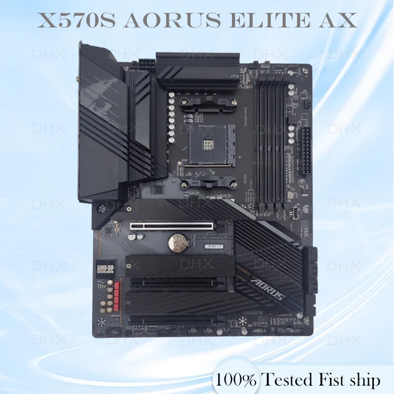 Placa base Gigabyte X570S AORUS ELITE AX para AMD X570, Socket AM4, 128GB DDR4, ATX, 100% probada, funciona perfectamente, envío rápido.