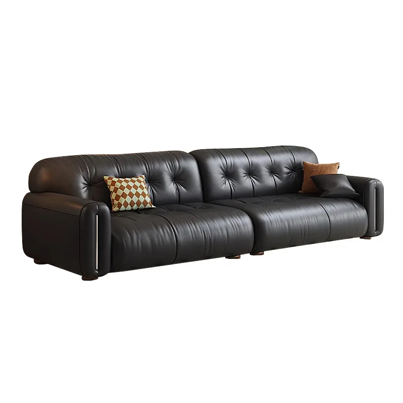 

Italian retro cloud sofa first layer cowhide