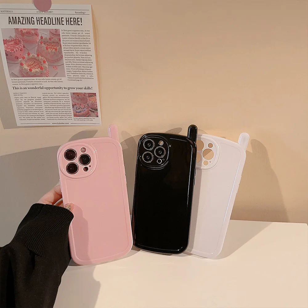 Funda de teléfono suave con diseño de antena de colores sólidos coreanos para iPhone 17 16 15 14 13 12 11 Pro Max XS X XR 7 8 Plus cubierta a prueba de golpes