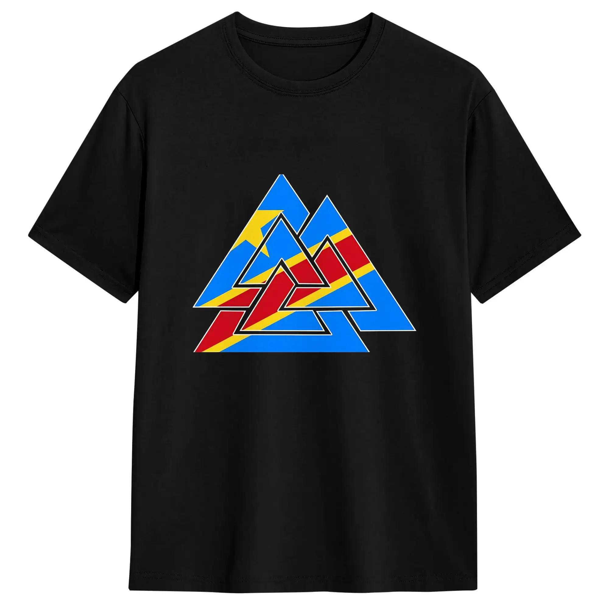 Congo Flag  Cotton T-Shirt For Men's Summer  Vintage T Shirts O-Neck Hip Hop Tees Oversized Cheap Tops