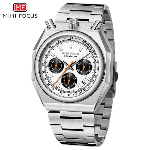 Imagen 1 del producto Relojes de cuarzo con cronógrafo y esfera en forma de búho MINI FOCUS para hombre, calendario luminoso, banda de acero multifuncional, reloj de pulsera con cabeza de toro