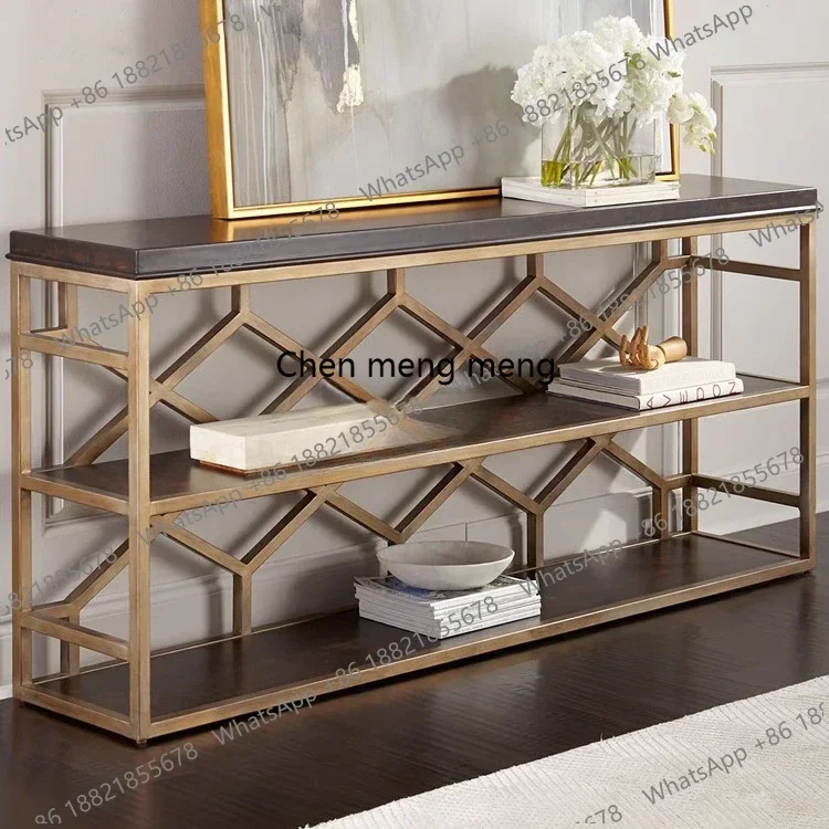 

TTT Hot sales High-end light luxury style front door stainless steel door cabinet American modern simple shelf
