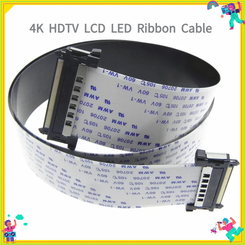 4K HDTV LCD LED Ribbon Cable 1Pcs 41Pin 51Pin LVDS Compatible AWM 20706 20861 105C 60V VW-1 for TV Monitor Computer