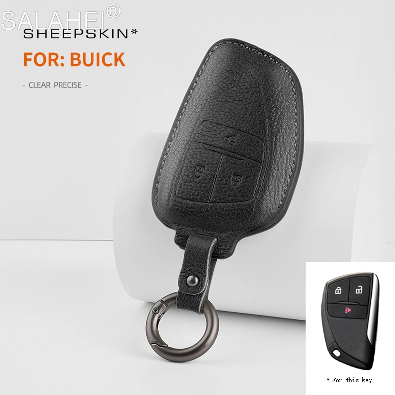 

Goatskin Car Key Case Cover Shell Holder For GMC Yukon For Buick ENVISION S Plus Avenir 2020 2021 2022 2023 Protection Accessory