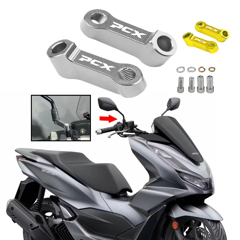 For Honda PCX125 PCX150 PCX160 pcx 125 150 160 PCX Motorcycle Rearview Mirrors Extension Riser Extend Adapter Mirror Extende