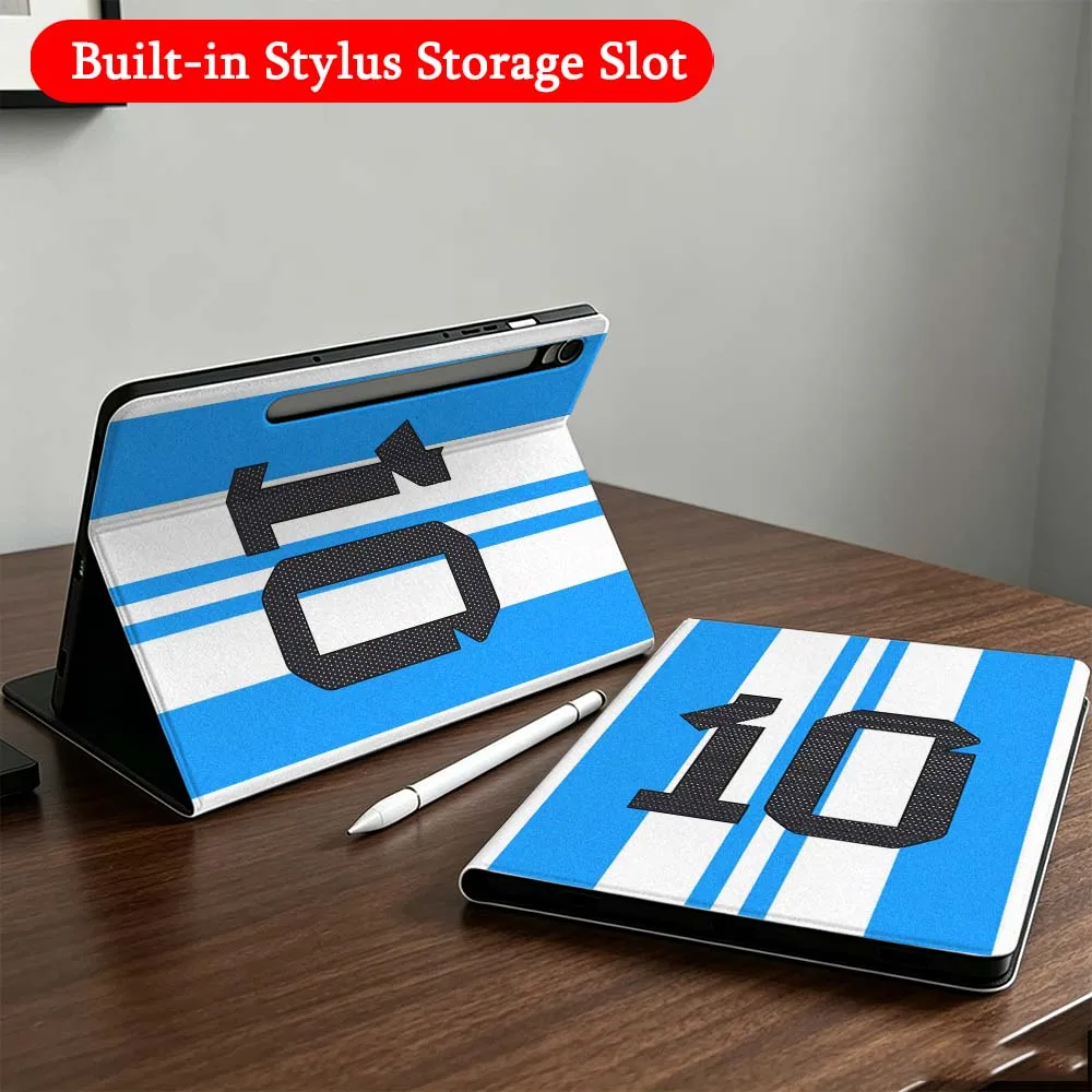 Football Star Jersey Case For Samsung Galaxy Tab A7 A8 A9 A11 S6 S7 S8 S9 S10 S11 FE Plus Folding Automatic Sleep/Make Tablet