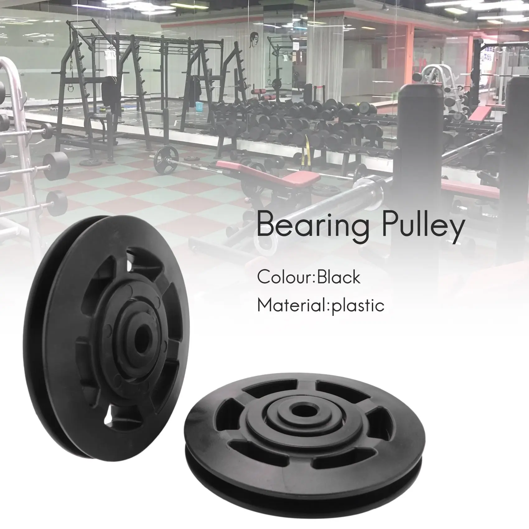【STOCK】8Pcs 95mm Black Bearing Pulley Wheel Cable Gym Equipment Part Wearproof
