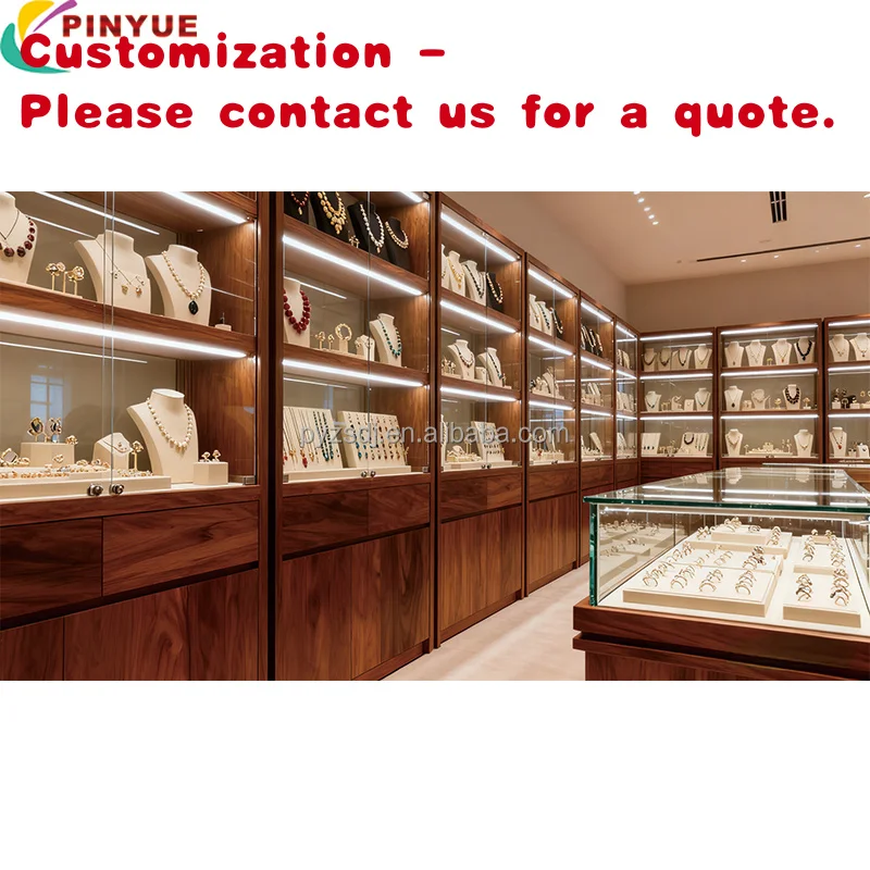 custom.Professional supplier Jewellery Gem Display Counter Multi-function Jewelry Shop Glass Wooden Showcase Lockable Display Ca