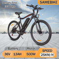 SAMEBIKE SY26-II Electric Bike 500W Motor 36V13AH Battery Aluminum Alloy Electric Bicycle Adult 26-In Tire Mountain City E Bike