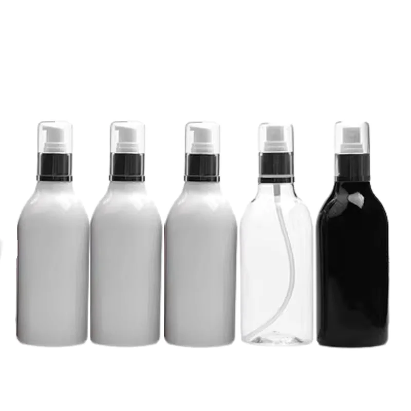15-個ローションボトル化粧品プラスチックポンプ-300-ミリリットルシルバーカラーホワイトポンプ透明な蓋付き詰め替え容器シャンプーボトル