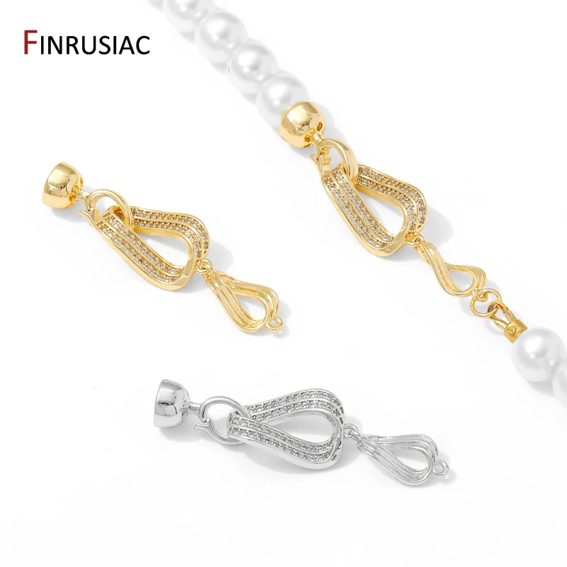 

застежки для бижутерии,замки для браслетов,фурнитура для украшений,1/2шт,латунь,42,3x11 мм,позолота 14K/с родиевым покрытием