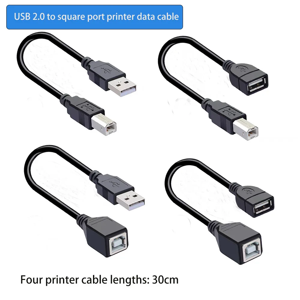 USB Female To Printer Square Port Male Extension Cable A-type To B-Type BM Male Conversion 2.0 Device Adapter Interface