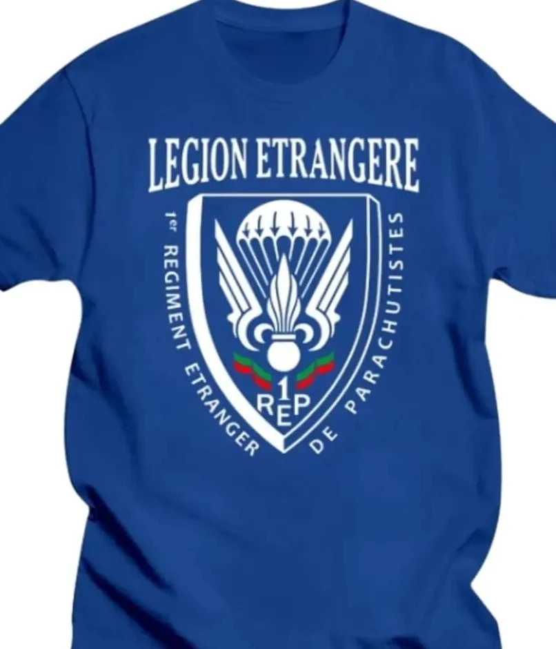 Legion Etrangere 1 Rep Paratrooper French Foreign Legion T-Shirt 100% Cotton Short Sleeve O-Neck Men's T-Shirt
