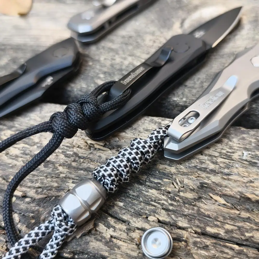 

1PC EDC Two Section Threaded Titanium Alloy Knife bead Pendant Hidden Umbrella Rope Buckle Tool Companion