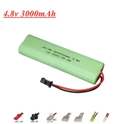 4.8V 3000mah rechargeable NI-MH battery For RC toys Tanks robots cars trains robots model accessory 4.8 V NI-MH AA battery pack