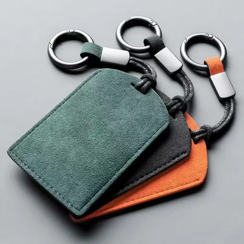 Portable Genuine Leather Car NFC Card Holder Mini License NFC PVC Card Cover Flip Suede Cover Protector Cover Auto Accessories