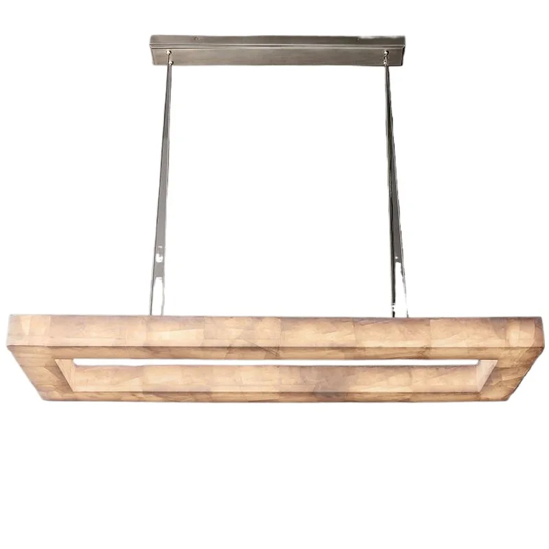 

Modern simple long dining room marble chandelier designer new Chinese living room dining table bar book