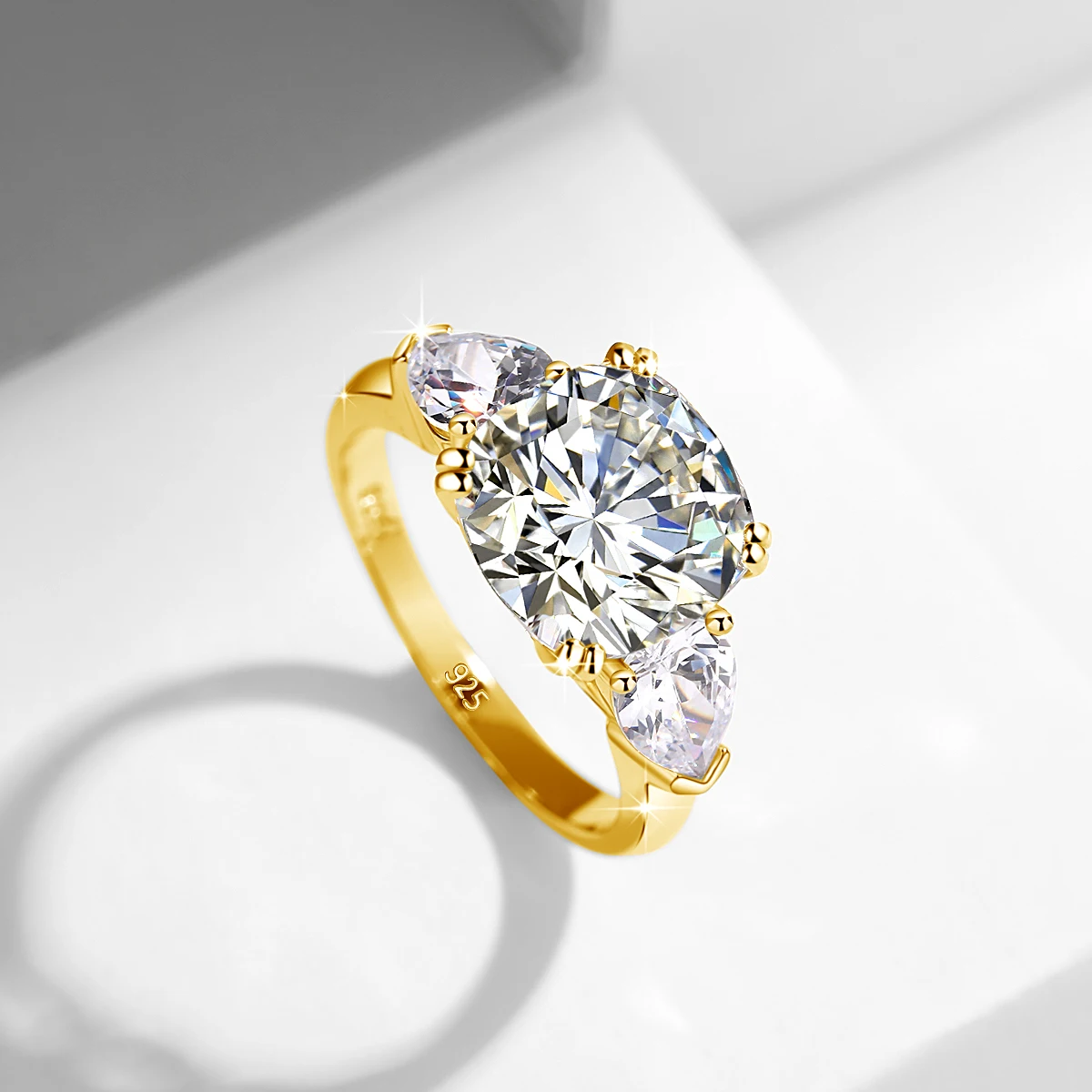 

Кольцо из муассанита с 3 камнями, 5 карат, золотое с сертификатом GRA, цвет D, VVS1, вечность, обручальные украшения для женщин, подарки, распродажа