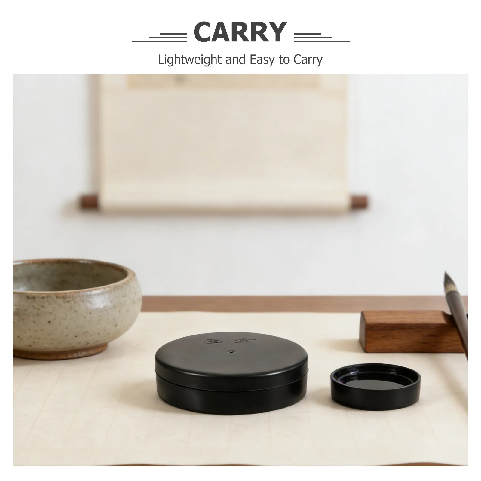10Pcs Chinese Calligraphy Ink Stones Traditional Preserve Inkslab Round Lid Ink Grinding Dish Calligraphy Practice Accessories view 6