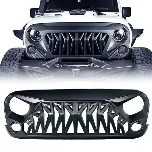 Shark Grille for Jeep Wrangler JL 2018+  Style Auto Body System Accessories Made of Plastic US Stocks Available