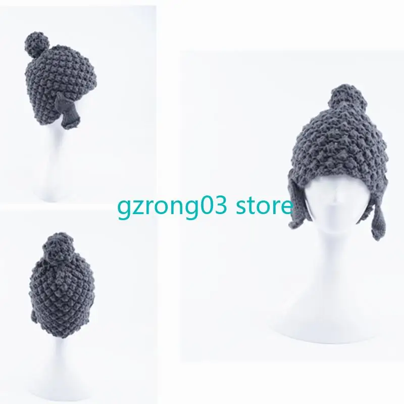 

127C Готическая вязаная шапка с изображением Будды, уличная ветрозащитная вязаная шапочка для мальчиков-подростков