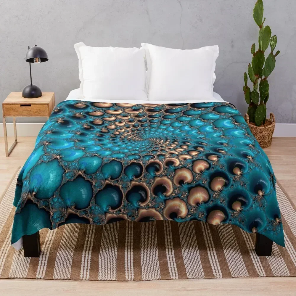 

Teal Circles Throw Blanket Reusable Durable Soft Blanket for All Seasons