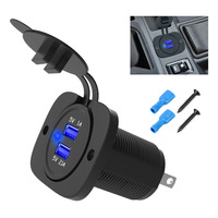 12-24V 3.1A Universal USB Socket Plug Waterproof Adapter Outlet Power Dual USB Socket Charger for Car Motocycle Truck Marine