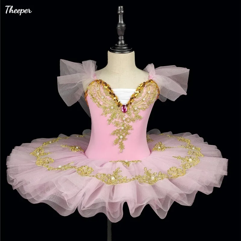 Theeper Ballet Tutu Dress Fluffy Puffy Skirt Elegant Swan Style Dance Costume Stage Performance Outfit  Apparel for Performers