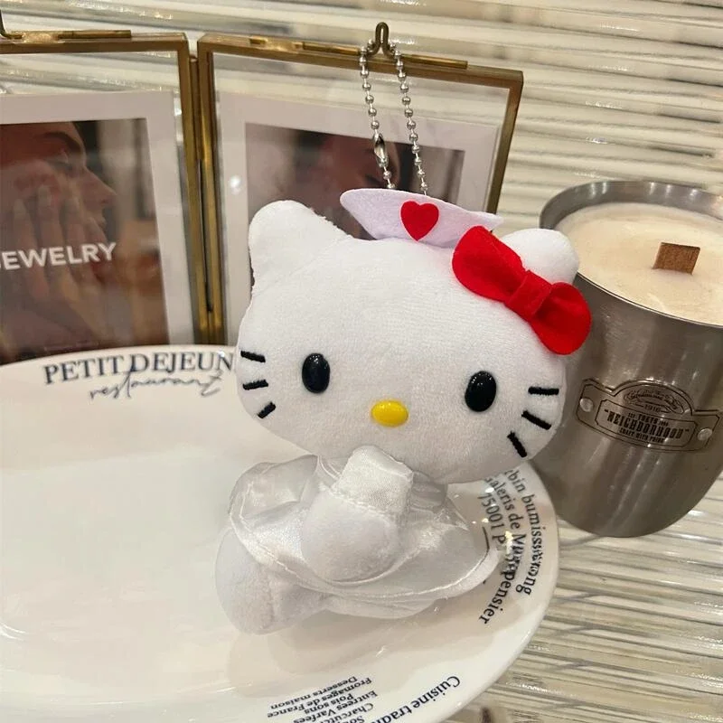 Novo estilo sanrio olá kitty boneca de pelúcia dos desenhos animados anime bonito enfermeira kitty crianças boneca chaveiro mochila pingente moda presentes do feriado