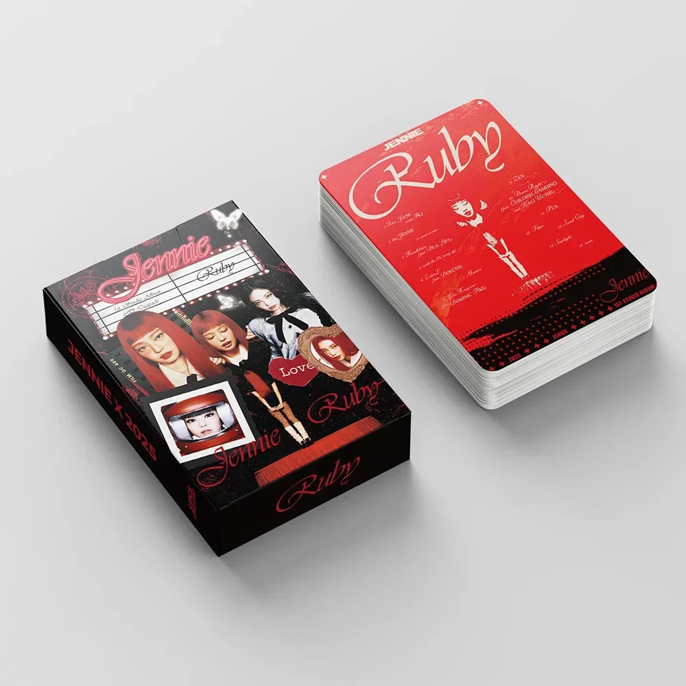 55pcs/Set KPOP JENNIE 1ST Studio Album RUBY Support Lomo Card High Quality Print Photo cards fan Collection Postcards Gifts