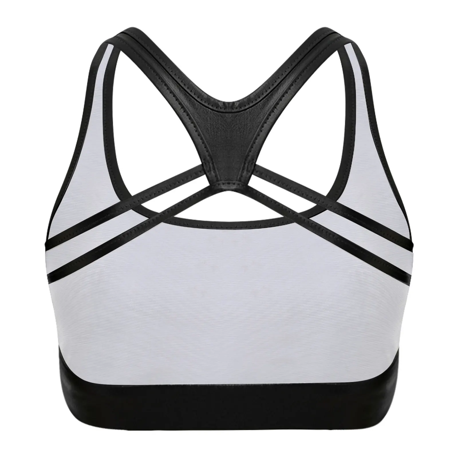 Metallic Sport Vest Top Women Sleeveless Slim Fit Backless Camisole Top for Bodybuilding Shiny Cross Back Workout Tops