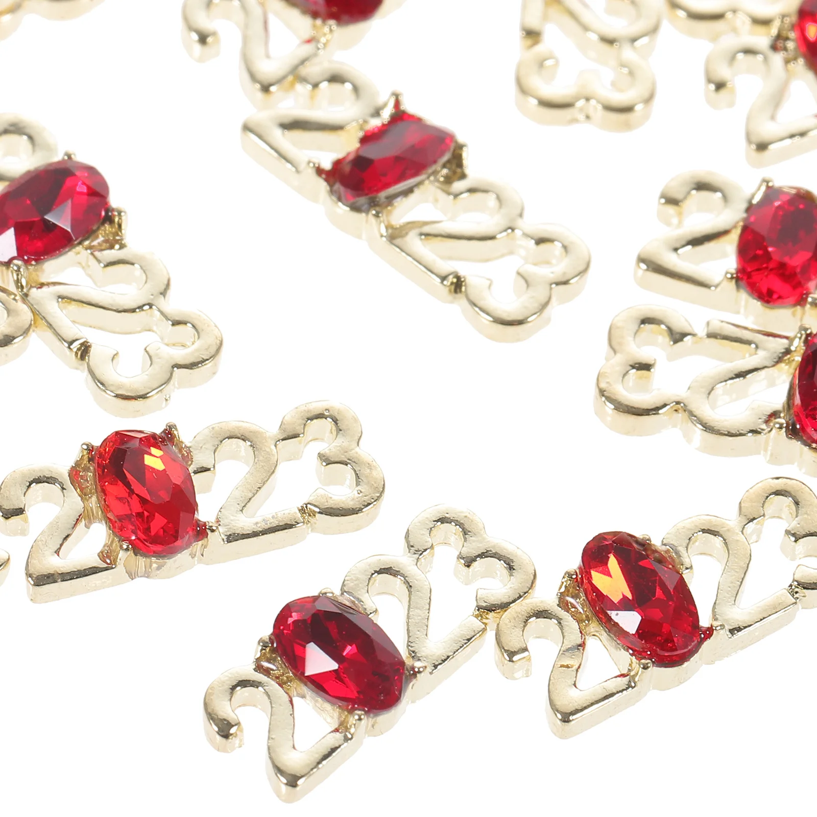 

30Pcs 2023 DIY Craft Charms for Nail Art and Phone Shell Decor Delicate Rhinestone Inlaid Embellishments Mobile Ornament Hair