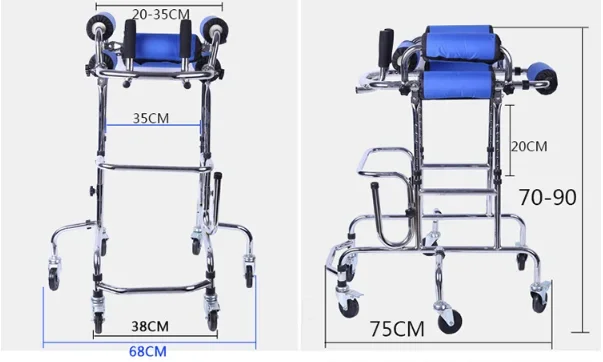 for Size S Children Walker With Universal Wheels Kids Walking Aid For Leg Training Hemiplegia Rehabilitation Cerebral Palsy