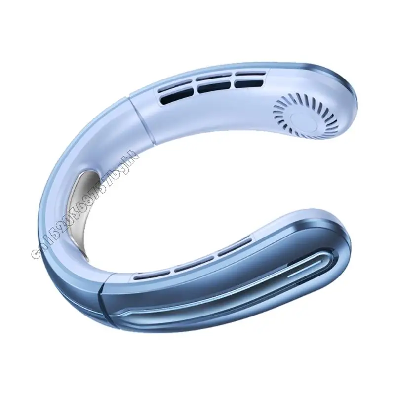 مروحة محمولة يمكن ارتداؤها قابلة لإعادة شحنها للنساء الرجال 5 سرعات عديمة النزف المنزل 4xfb #4