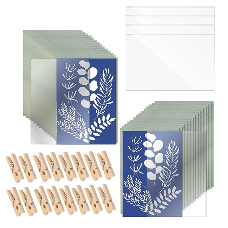 A59E-20 Sheets A5 Solar Drawing Paper Nature Printing Paper For Kids Adults Arts Crafts DIY With Clamp