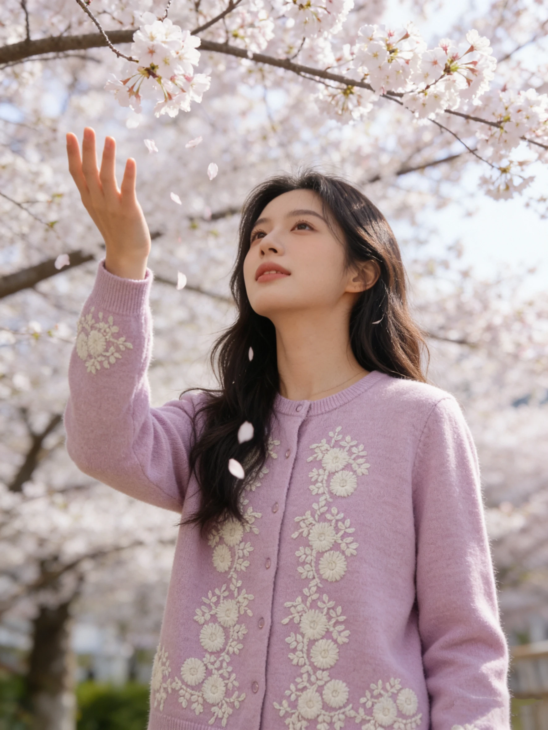

MOSA Retro Heavy Embroidery round Neck Wool Knitted Open Cardigan Women's Sweater Jacket Spring 2026 Pink Purple Knitwear