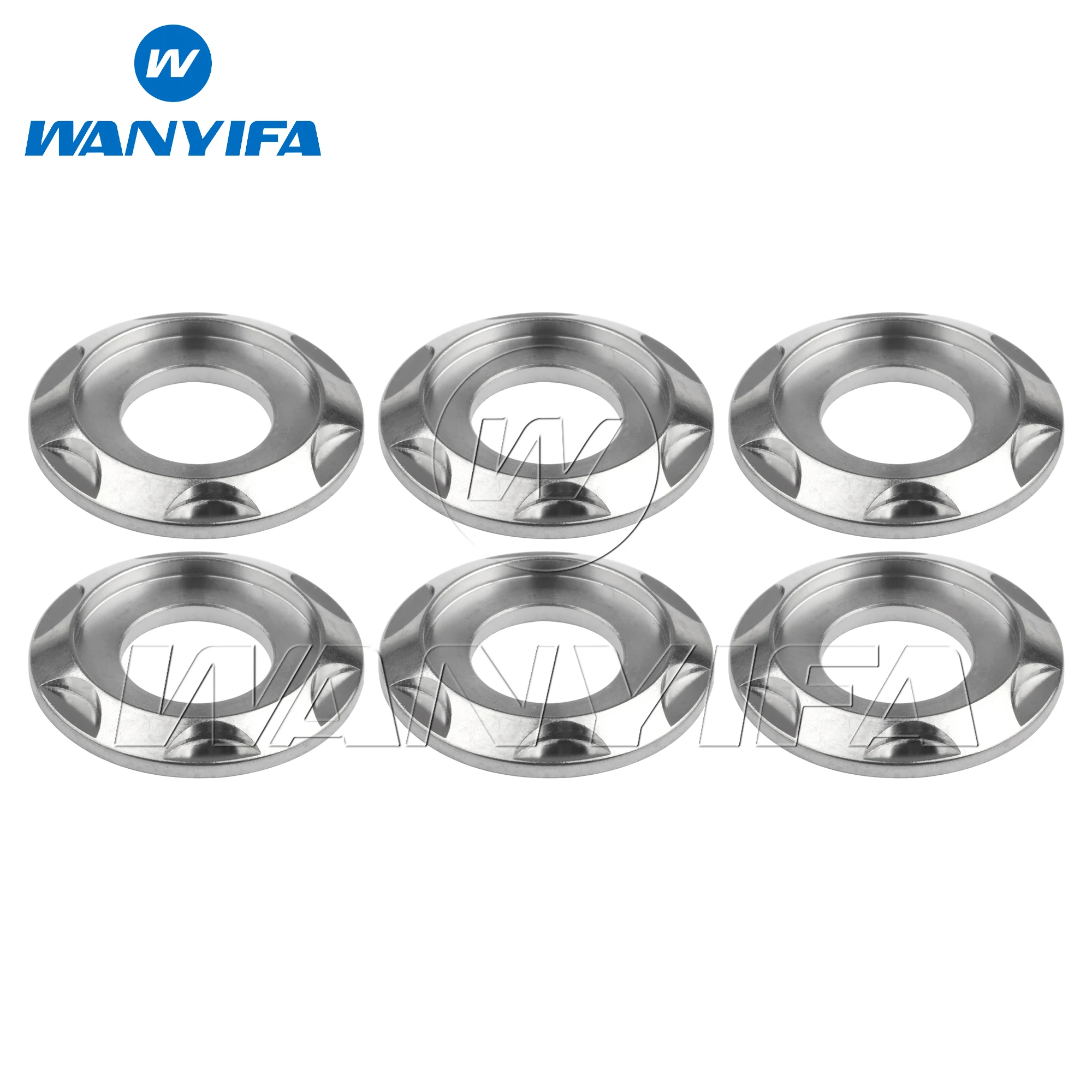 Wanyifa 6pcs Titanium Washer M5 M6 M8 M10 Step Fancy Decorative Gasket Spacers for Motorcycle Car