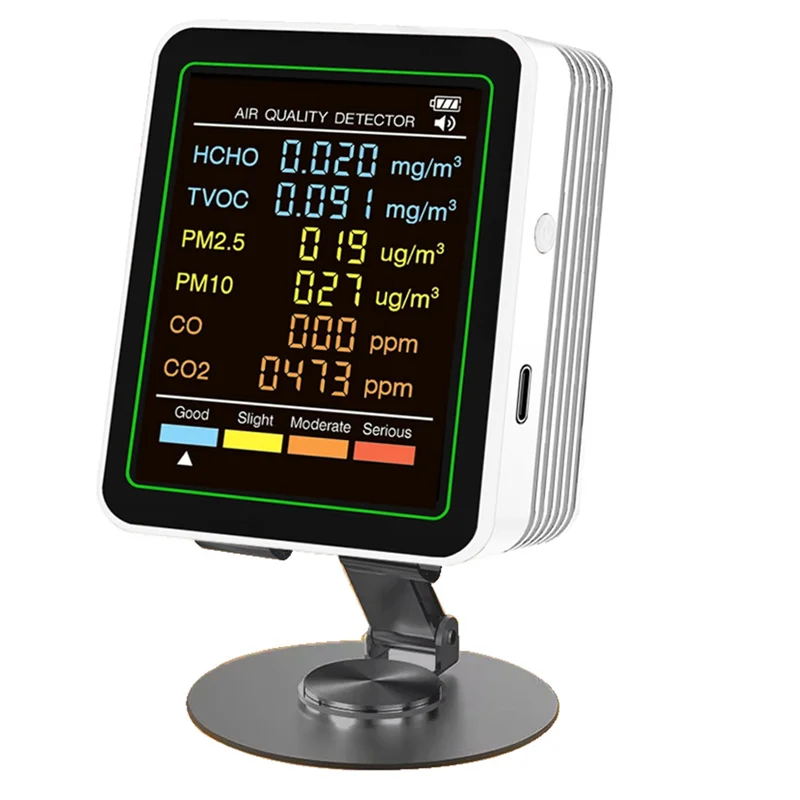 【Laatste kans!】MT07CO 6-in-1 monitor voor binnenluchtkwaliteit Draagbare PM2.5 PM10 tester Huishoudelijke CO CO2 TVOC HCHO luchtkwaliteitsmonitor