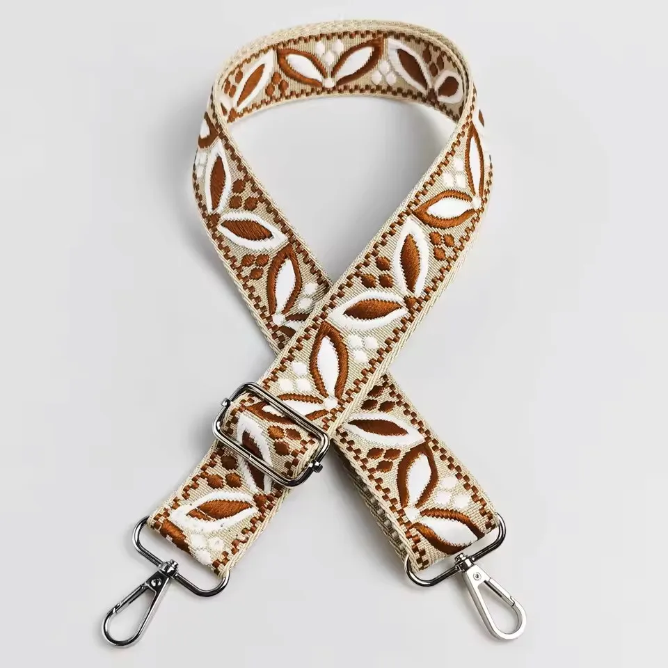 1 Stück 1,50 Zoll breiter, verstellbarer Handtaschenriemen, Ersatz-Umhängegurt, Schultergurt mit Magnolienmuster, Jacquard-Riemen – Detail 13