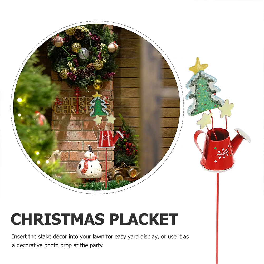 3 قطعة الحلي عيد الميلاد حديقة حصة غلاية معدنية تصميم في الهواء الطلق الحديقة ساحة ديكور لمسار اناء للزهور زارع الديكور #3