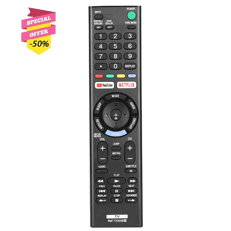 

RMT-TX300B Remote Control For Sony TV KD-43X705F KD-43X727E KD-43X705G KD-49X705E KD-49X706E KD-49X725E KD-49X727E KD-49X705F